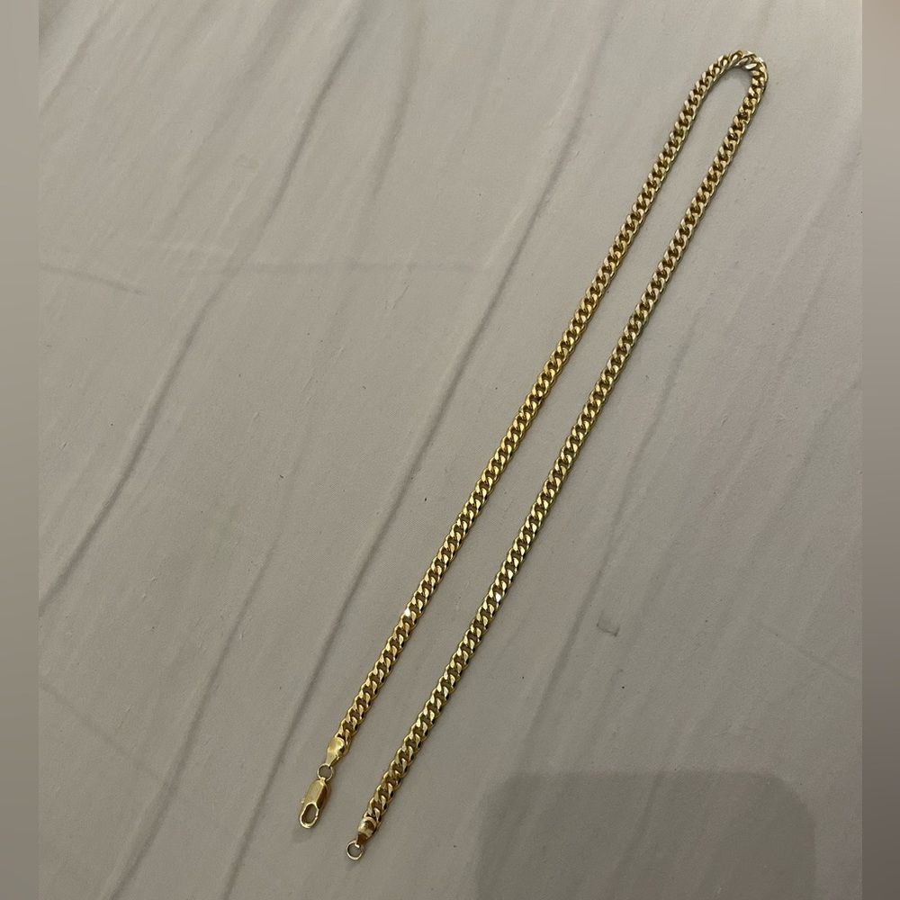 Gold cubic chain necklace unisex 18inch